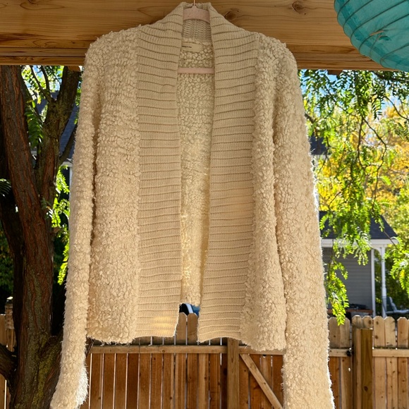 Anthropologie Sweaters - Sleeping on Snow Anthropologie Boucle Open Front Shawl Collar Cardigan Sweater